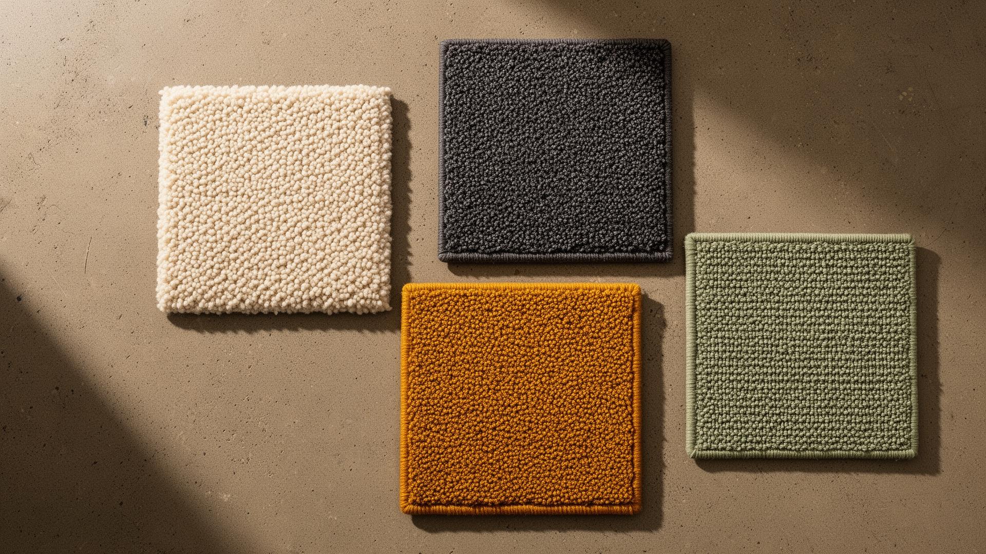 Carpet sample flat lay